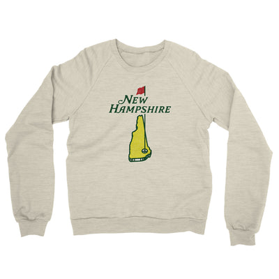 New Hampshire Golf Midweight French Terry Crewneck Sweatshirt-Heather Oatmeal-Allegiant Goods Co. Vintage Sports Apparel