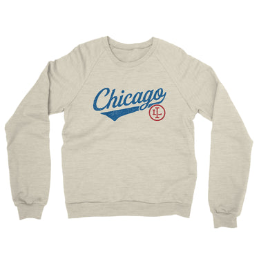 Chicago Vintage Script Midweight French Terry Crewneck Sweatshirt-Allegiant Goods Co. Vintage Sports Apparel