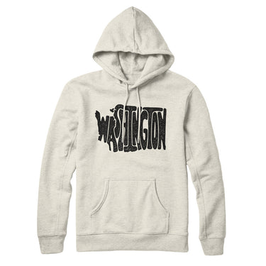 Washington State Shape Text Hoodie-Allegiant Goods Co. Vintage Sports Apparel