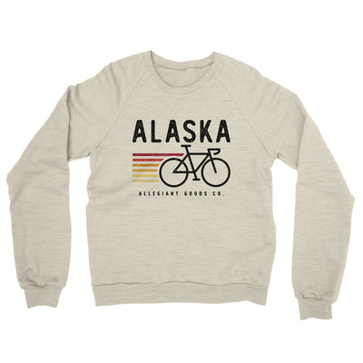Alaska Cycling Midweight French Terry Crewneck Sweatshirt-Heather Oatmeal-Allegiant Goods Co. Vintage Sports Apparel