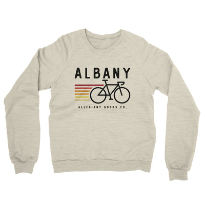 Albany Cycling Midweight French Terry Crewneck Sweatshirt-Heather Oatmeal-Allegiant Goods Co. Vintage Sports Apparel