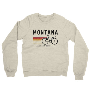 Montana Cycling Midweight French Terry Crewneck Sweatshirt-Heather Oatmeal-Allegiant Goods Co. Vintage Sports Apparel