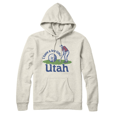 I Have A Tee Time In Utah Hoodie-Heather Oatmeal-Allegiant Goods Co. Vintage Sports Apparel