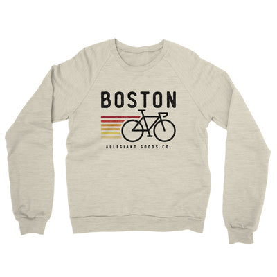 Boston Cycling Midweight French Terry Crewneck Sweatshirt-Heather Oatmeal-Allegiant Goods Co. Vintage Sports Apparel