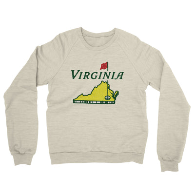 Virginia Golf Midweight French Terry Crewneck Sweatshirt-Heather Oatmeal-Allegiant Goods Co. Vintage Sports Apparel
