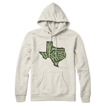Texas Golf Course Map Hoodie-Heather Oatmeal-Allegiant Goods Co. Vintage Sports Apparel