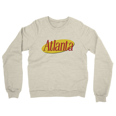 Atlanta Seinfeld Midweight French Terry Crewneck Sweatshirt-Heather Oatmeal-Allegiant Goods Co. Vintage Sports Apparel