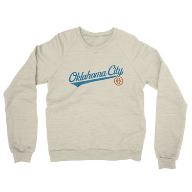 Oklahoma City Vintage Script Midweight French Terry Crewneck Sweatshirt-Allegiant Goods Co. Vintage Sports Apparel