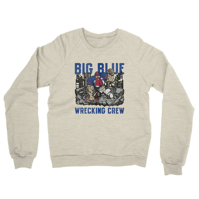 Big Blue Wrecking Crew Midweight French Terry Crewneck Sweatshirt-Heather Oatmeal-Allegiant Goods Co. Vintage Sports Apparel