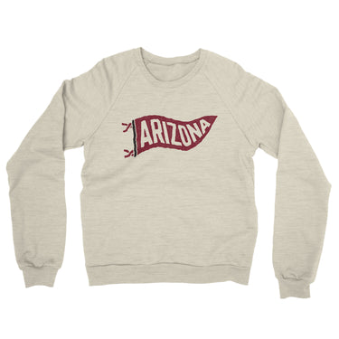 Arizona Pennant Midweight French Terry Crewneck Sweatshirt-Heather Oatmeal-Allegiant Goods Co. Vintage Sports Apparel