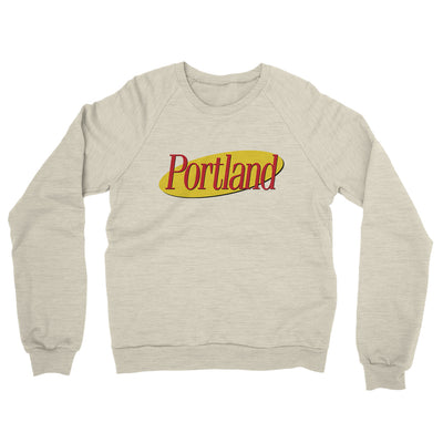 Portland Seinfeld Midweight French Terry Crewneck Sweatshirt-Heather Oatmeal-Allegiant Goods Co. Vintage Sports Apparel