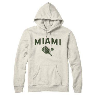 Miami Pickleball Hoodie-Heather Oatmeal-Allegiant Goods Co. Vintage Sports Apparel