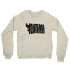 Montana State Shape Text Midweight French Terry Crewneck Sweatshirt-Heather Oatmeal-Allegiant Goods Co. Vintage Sports Apparel