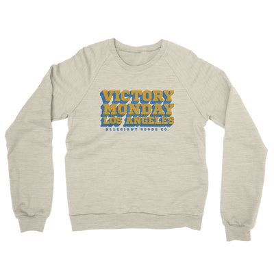 Victory Monday Los Angeles Midweight French Terry Crewneck Sweatshirt-Heather Oatmeal-Allegiant Goods Co. Vintage Sports Apparel