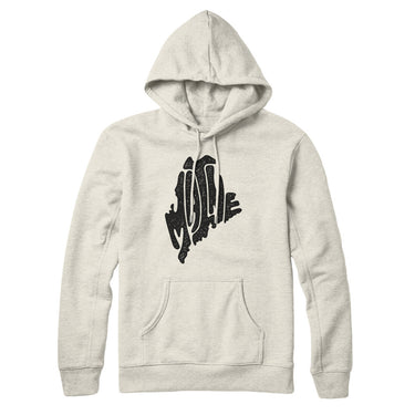 Maine State Shape Text Hoodie-Allegiant Goods Co. Vintage Sports Apparel