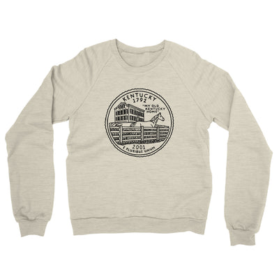 Kentucky State Quarter Midweight French Terry Crewneck Sweatshirt-Heather Oatmeal-Allegiant Goods Co. Vintage Sports Apparel