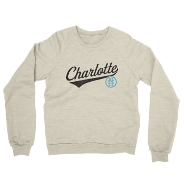 Charlotte Vintage Script Midweight French Terry Crewneck Sweatshirt-Allegiant Goods Co. Vintage Sports Apparel
