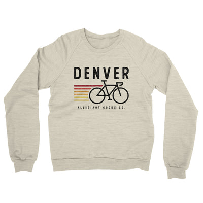 Denver Cycling Midweight French Terry Crewneck Sweatshirt-Heather Oatmeal-Allegiant Goods Co. Vintage Sports Apparel