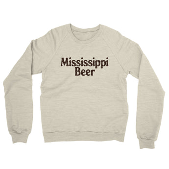 Mississippi Beer Midweight French Terry Crewneck Sweatshirt-Heather Oatmeal-Allegiant Goods Co. Vintage Sports Apparel