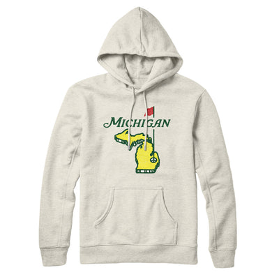 Michigan Golf Hoodie-Heather Oatmeal-Allegiant Goods Co. Vintage Sports Apparel