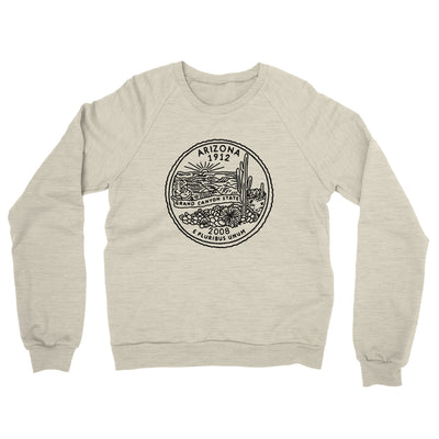 Arizona State Quarter Midweight French Terry Crewneck Sweatshirt-Heather Oatmeal-Allegiant Goods Co. Vintage Sports Apparel