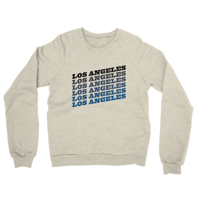Los Angeles Vintage Repeat Midweight French Terry Crewneck Sweatshirt-Heather Oatmeal-Allegiant Goods Co. Vintage Sports Apparel