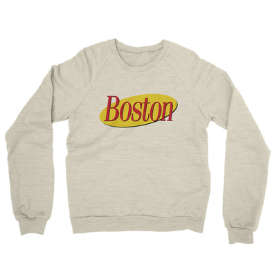 Boston Seinfeld Midweight French Terry Crewneck Sweatshirt-Heather Oatmeal-Allegiant Goods Co. Vintage Sports Apparel