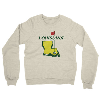 Louisiana Golf Midweight French Terry Crewneck Sweatshirt-Heather Oatmeal-Allegiant Goods Co. Vintage Sports Apparel