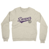 Denver Vintage Script Midweight French Terry Crewneck Sweatshirt-Allegiant Goods Co. Vintage Sports Apparel