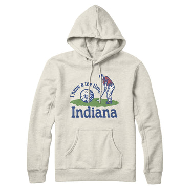 I Have A Tee Time In Indiana Hoodie-Heather Oatmeal-Allegiant Goods Co. Vintage Sports Apparel
