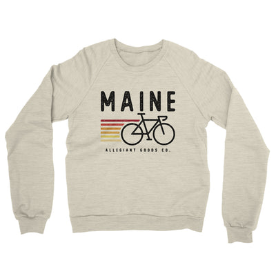 Maine Cycling Midweight French Terry Crewneck Sweatshirt-Heather Oatmeal-Allegiant Goods Co. Vintage Sports Apparel