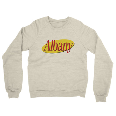 Albany Seinfeld Midweight French Terry Crewneck Sweatshirt-Heather Oatmeal-Allegiant Goods Co. Vintage Sports Apparel