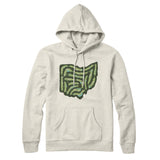 Ohio Golf Course Map Hoodie-Heather Oatmeal-Allegiant Goods Co. Vintage Sports Apparel