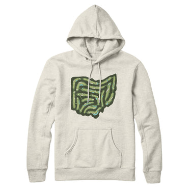Ohio Golf Course Map Hoodie-Heather Oatmeal-Allegiant Goods Co. Vintage Sports Apparel