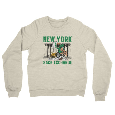 New York Sack Exchange Midweight French Terry Crewneck Sweatshirt-Heather Oatmeal-Allegiant Goods Co. Vintage Sports Apparel