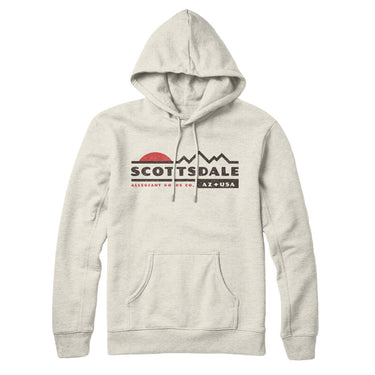 Scottsdale Mountain Sunset Hoodie-Heather Oatmeal-Allegiant Goods Co. Vintage Sports Apparel