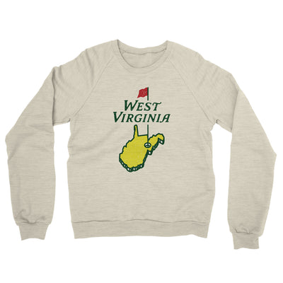 West Virginia Golf Midweight French Terry Crewneck Sweatshirt-Heather Oatmeal-Allegiant Goods Co. Vintage Sports Apparel