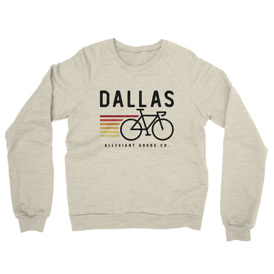 Dallas Cycling Midweight French Terry Crewneck Sweatshirt-Heather Oatmeal-Allegiant Goods Co. Vintage Sports Apparel