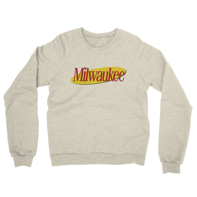 Milwaukee Seinfeld Midweight French Terry Crewneck Sweatshirt-Heather Oatmeal-Allegiant Goods Co. Vintage Sports Apparel