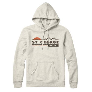 St. George Mountain Sunset Hoodie-Heather Oatmeal-Allegiant Goods Co. Vintage Sports Apparel