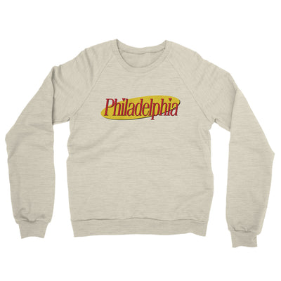 Philadelphia Seinfeld Midweight French Terry Crewneck Sweatshirt-Heather Oatmeal-Allegiant Goods Co. Vintage Sports Apparel