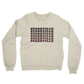 Starkville Repeat Midweight French Terry Crewneck Sweatshirt-Heather Oatmeal-Allegiant Goods Co. Vintage Sports Apparel