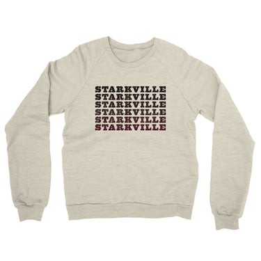 Starkville Repeat Midweight French Terry Crewneck Sweatshirt-Heather Oatmeal-Allegiant Goods Co. Vintage Sports Apparel