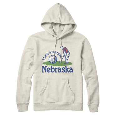 I Have A Tee Time In Nebraska Hoodie-Heather Oatmeal-Allegiant Goods Co. Vintage Sports Apparel