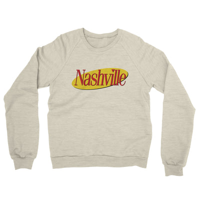 Nashville Seinfeld Midweight French Terry Crewneck Sweatshirt-Heather Oatmeal-Allegiant Goods Co. Vintage Sports Apparel