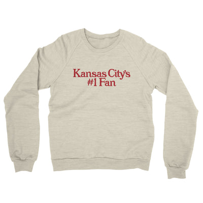 Kansas City's Number 1 Fan Midweight French Terry Crewneck Sweatshirt-Heather Oatmeal-Allegiant Goods Co. Vintage Sports Apparel