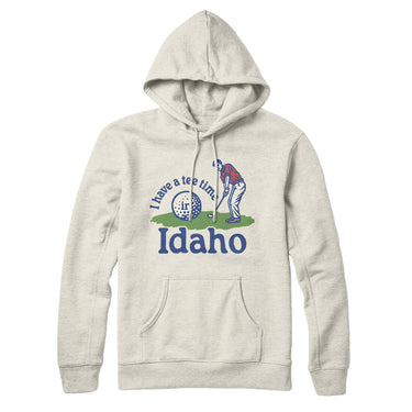 I Have A Tee Time In Idaho Hoodie-Heather Oatmeal-Allegiant Goods Co. Vintage Sports Apparel