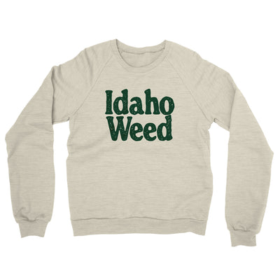 Idaho Weed Midweight French Terry Crewneck Sweatshirt-Heather Oatmeal-Allegiant Goods Co. Vintage Sports Apparel