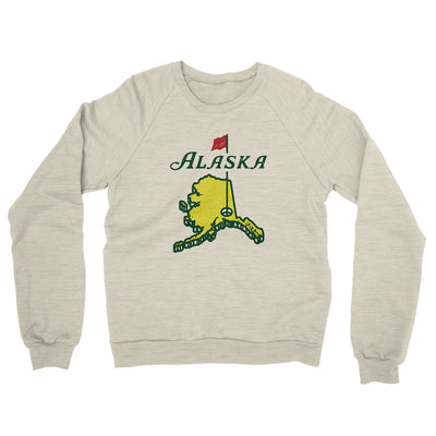Alaska Golf Midweight French Terry Crewneck Sweatshirt-Heather Oatmeal-Allegiant Goods Co. Vintage Sports Apparel