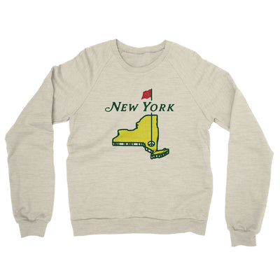 New York Golf Midweight French Terry Crewneck Sweatshirt-Heather Oatmeal-Allegiant Goods Co. Vintage Sports Apparel